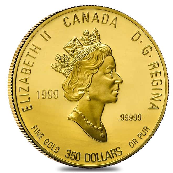 1999 Canada 1.22 oz Proof Gold Golden Slipper Coin .99999 Fine