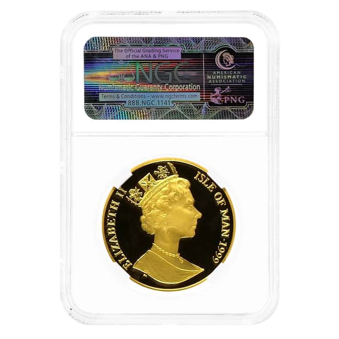 1999 Isle of Man 1 oz First Man on the Moon Gold Coin NGC PF 69