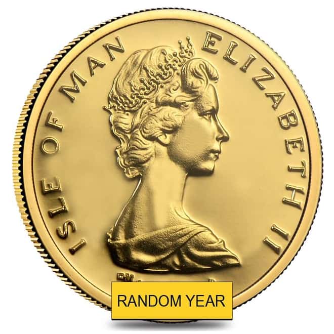 1/10 oz Isle of Man Proof/BU Gold Angel Coin (Random Year)