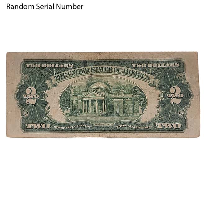 1928 $2 Bill Legal Tender Currency Note Red Seal Avg Circ