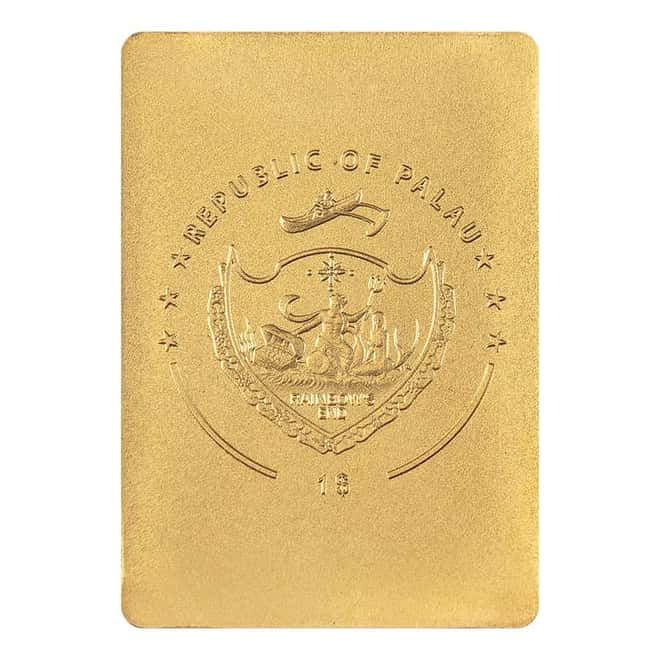 1/2 gram Gold Ace of Spades Palau Coin .9999 Fine