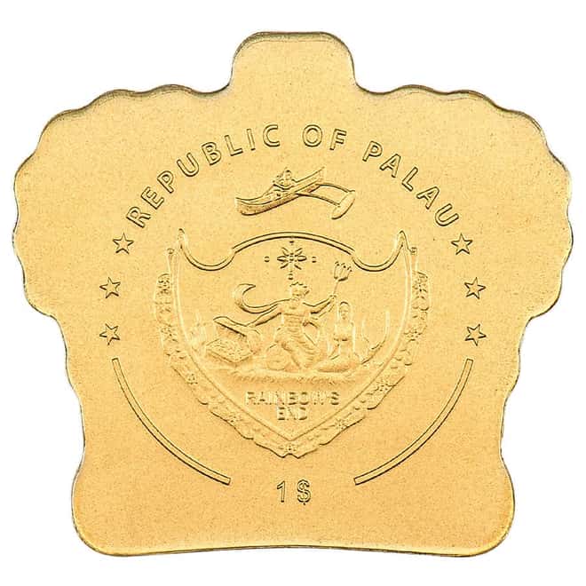 1/2 gram Gold Crown Palau Coin .9999 Fine