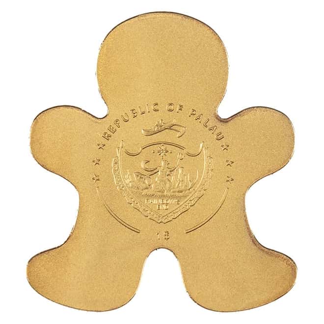 1/2 gram Gold Gingerbread Man Coin Palau .9999 Fine