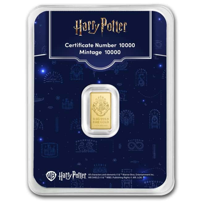 1/2 Gram Harry Potter 25th Anniversary Gold Bar .9999 Fine (in TEP)
