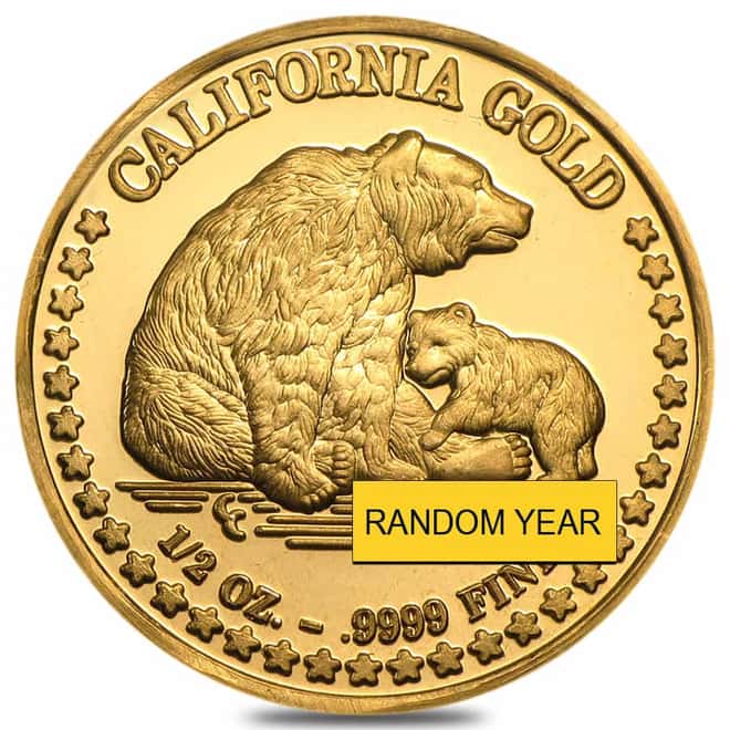 1/2 oz Great Seal of California Gold Round .9999 Fine BU/Proof (Random Year)