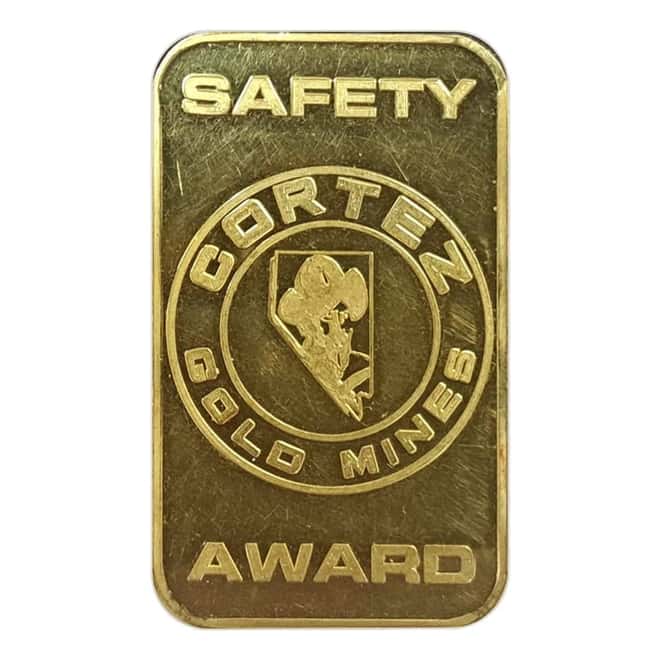 1/2 oz Johnson Matthey Cortez Gold Mines Safety Award Gold Bar