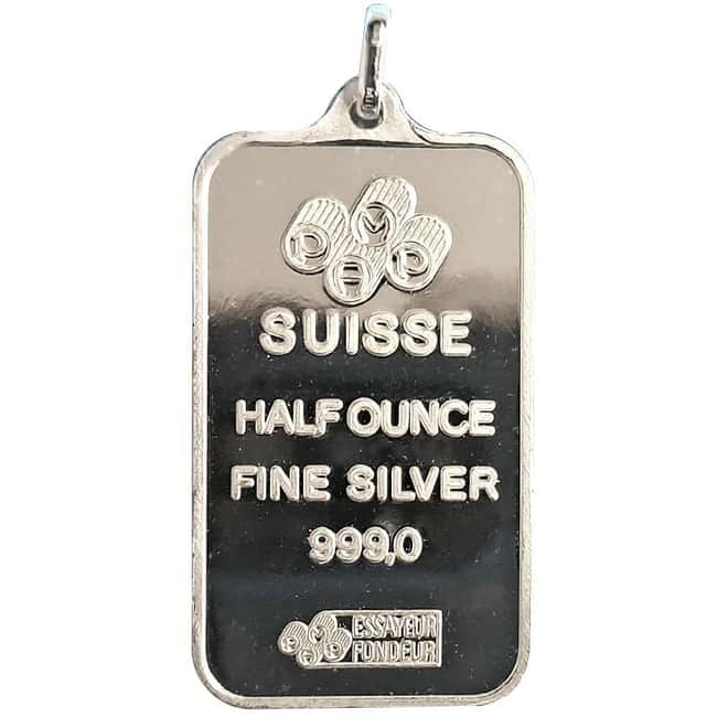 1/2 oz PAMP Suisse New Design Silver Bar Pendant