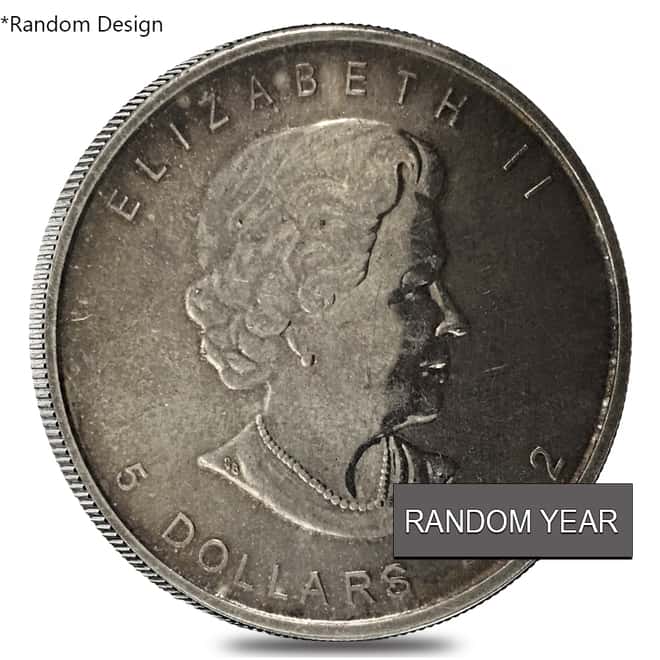 1 oz Silver Royal Canadian Mint $5 Coin Random Design (Milky, Cull, Damaged, Circulated, Cleaned)