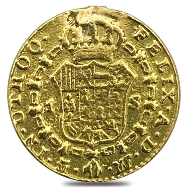 1 Escudo Spain Charles IV Gold Coin AGW .0955 oz Ex-Jewelry (1788 - 1807, Random Year)