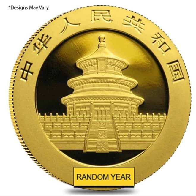 Chinese 1 gram Gold Panda .999 Fine (Random Year, Not Sealed)