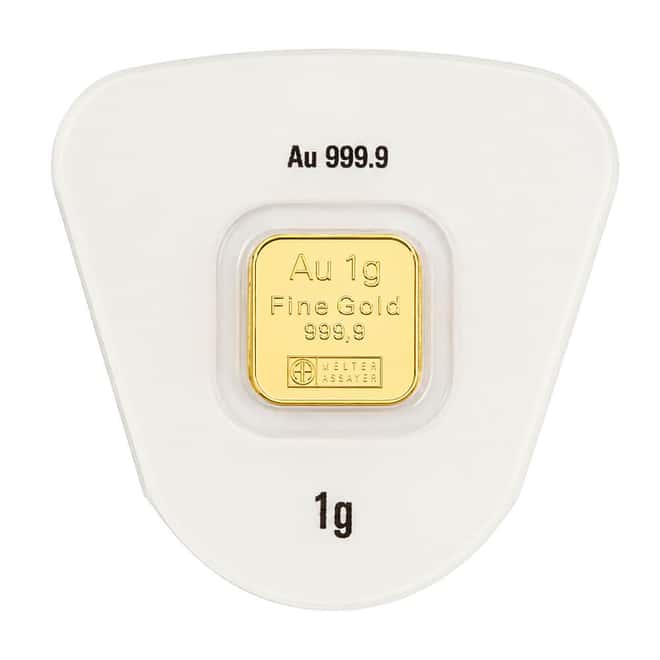 1 Gram Goldseed Argor Heraeus Gold Bar .9999 Fine (in Assay)