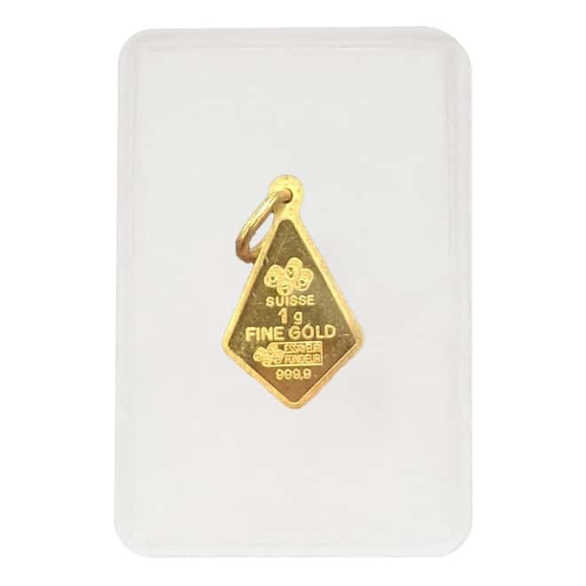 1 gram PAMP Suisse Rosa Gold Pendant .9999 Fine