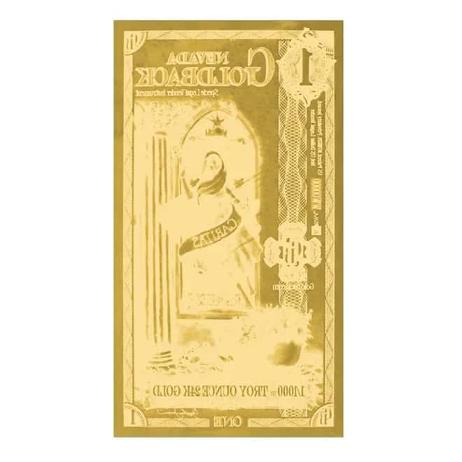 1 Nevada Goldback 1/1000 oz 24K Gold Foil Aurum Note