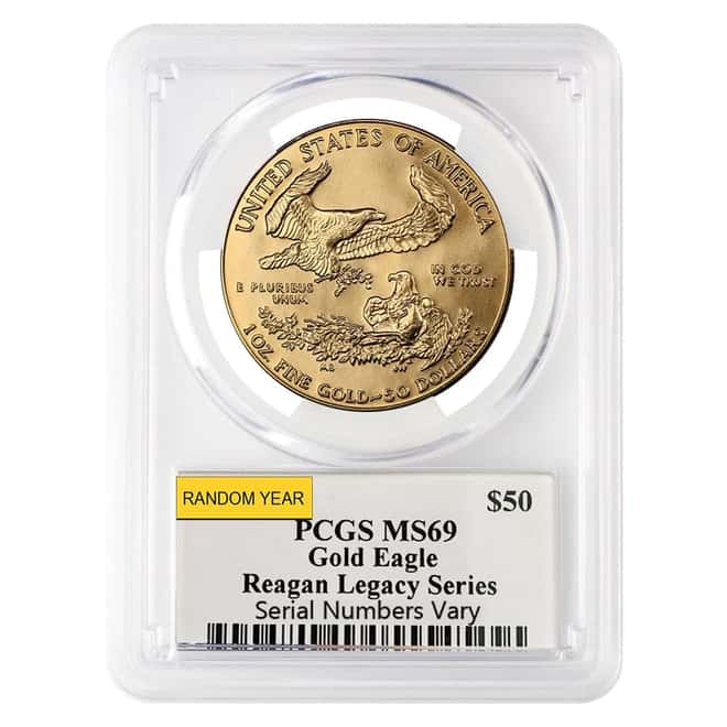 1 oz $50 Gold American Eagle PCGS MS 69 - Reagan Legacy Series (Random Year)