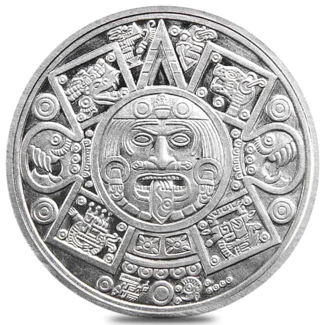 1 oz Aztec Eagle Warrior Silver Round .999 Fine