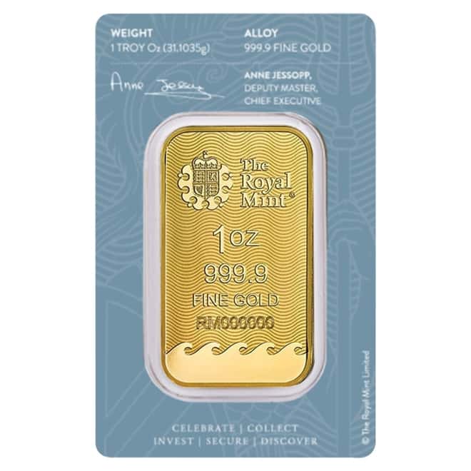 1 oz Britannia Gold Bar .9999 Fine (In Assay)