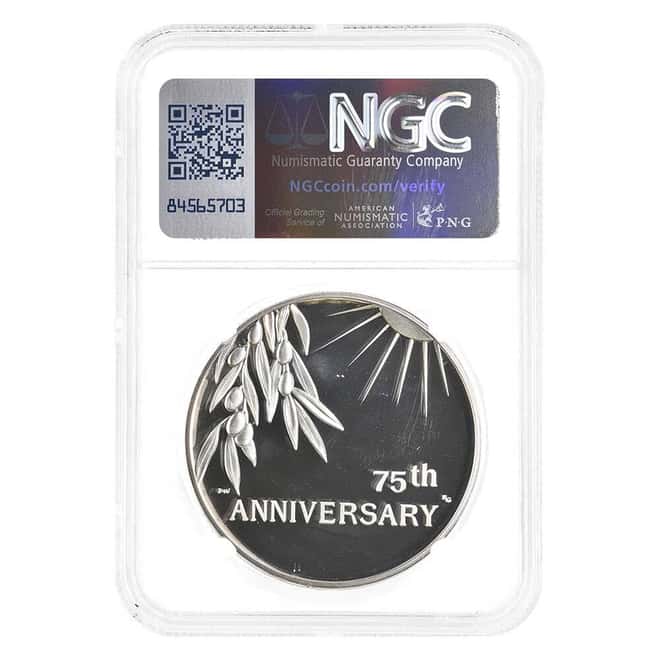 1 oz End of WWII 75th Anniversary Proof Silver Medal NGC PF 69 UCAM