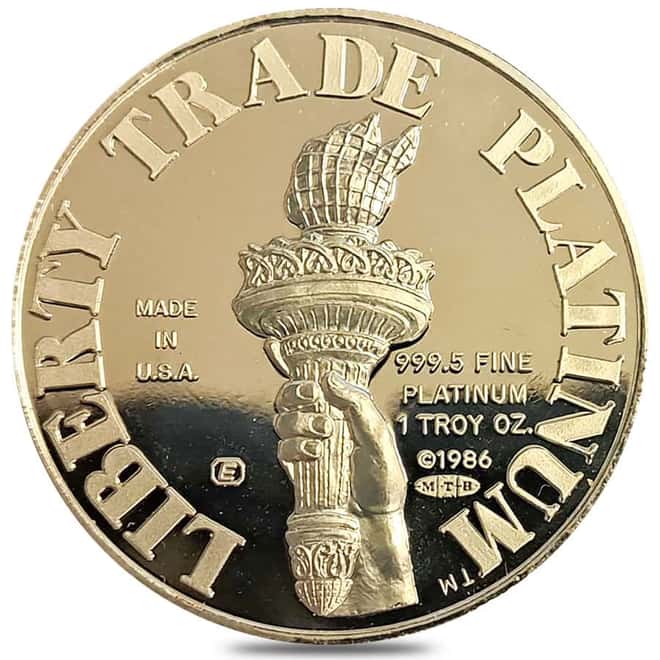1 oz Engelhard MTB Liberty Trade Platinum Round .9995 Fine