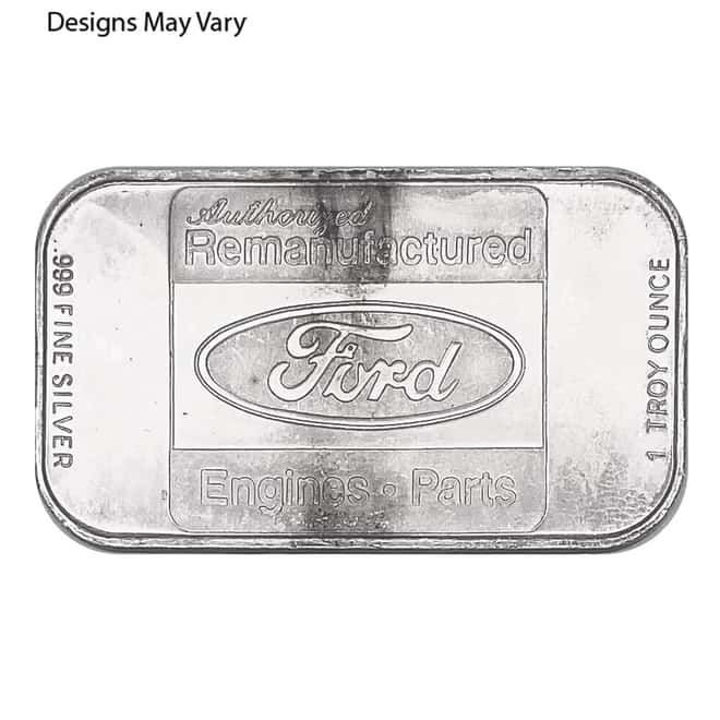 1 oz Ford Silver Bar .999 Fine (Random Design)