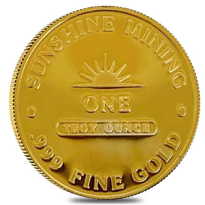 1 oz Gold Round Sunshine Mining - Golden Eagle .999 Fine