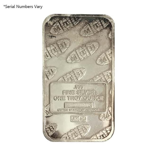 1 oz Johnson Matthey MTB Statue of Liberty Silver Vintage Bar .999 Fine