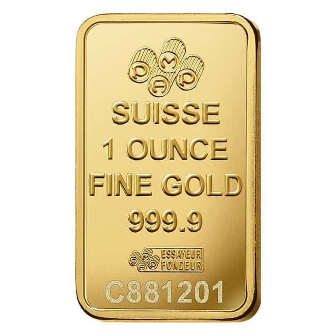Box of 25 - 1 oz PAMP Suisse Rosa Gold Bar .9999 Fine (In Assay)