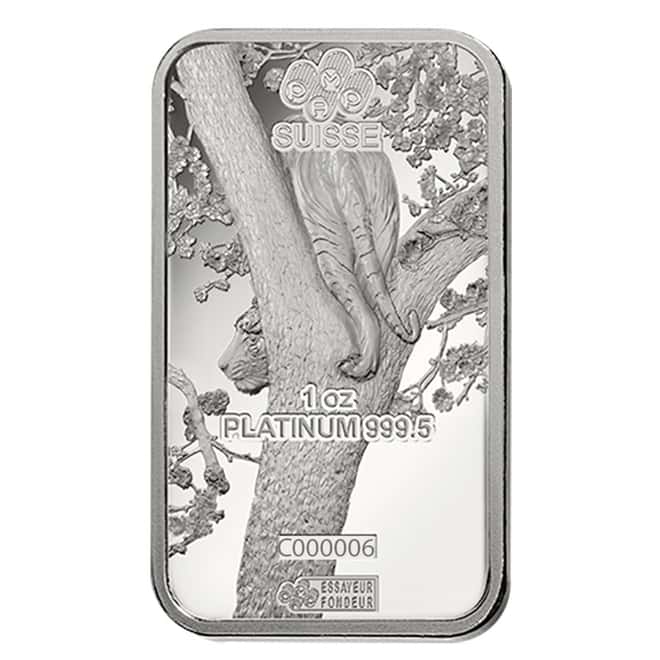 1 oz PAMP Suisse Year of the Tiger Platinum Bar Serial #6 (In Assay)