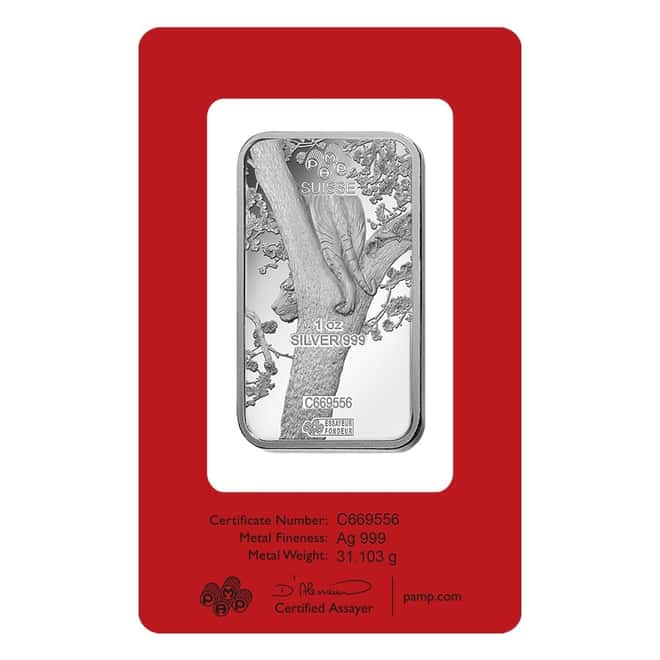 1 oz PAMP Suisse Year of the Tiger Silver Bar (In Assay)
