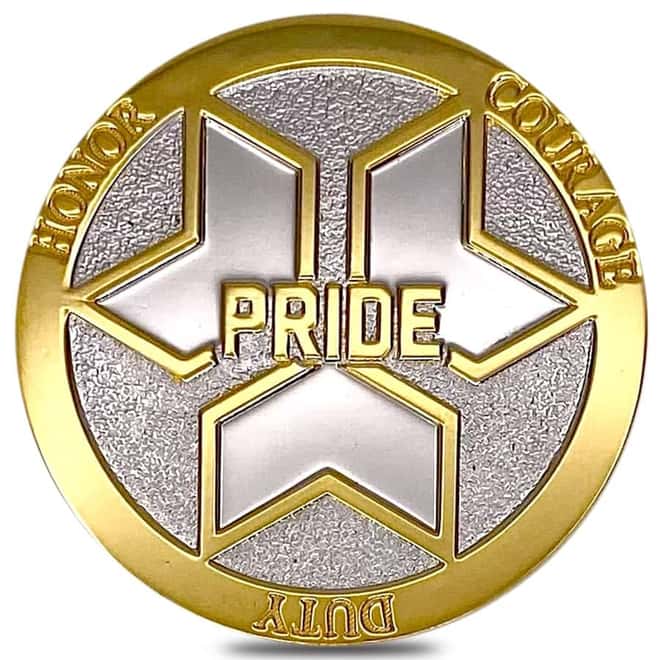 1 oz Pride Honor Courage Duty Sterling Silver Round .925 Fine
