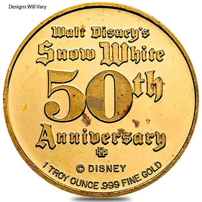 1 oz Rarities Mint Proof Disney Gold Round Scruffy (Random Design)