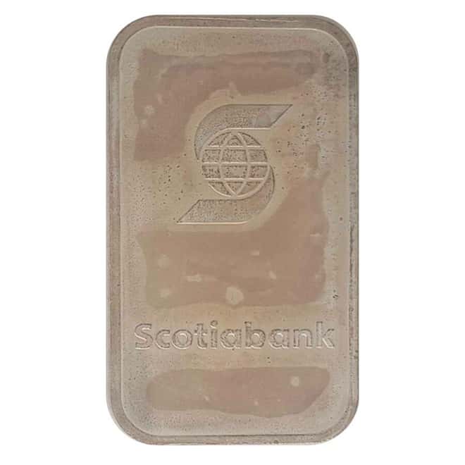 1 oz Scotiabank Vintage Silver Bar .999 Fine