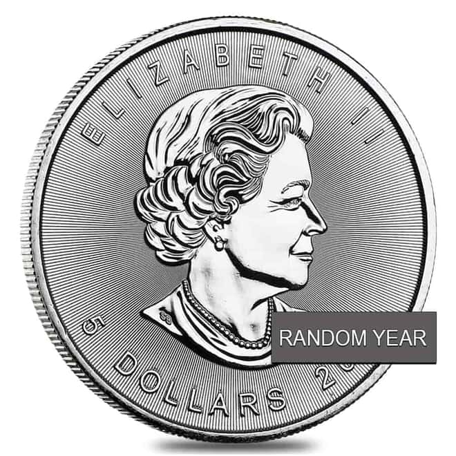 Roll of 25 - 1 oz Silver Canadian Maple Leaf BU (Random Year)