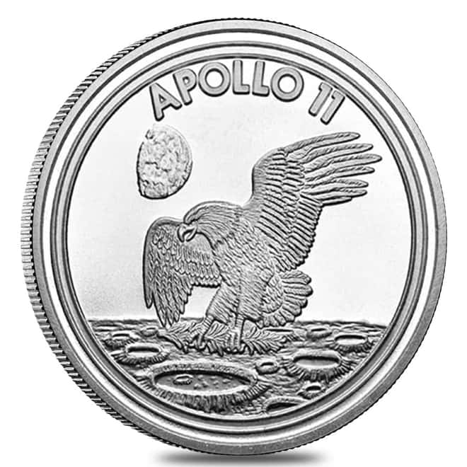 Tube of 20 - 1 oz SilverTowne Apollo 11 Silver Round .999 Fine