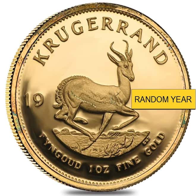 1 oz South African Proof Gold Krugerrand Coin Scruffy (Random Year)