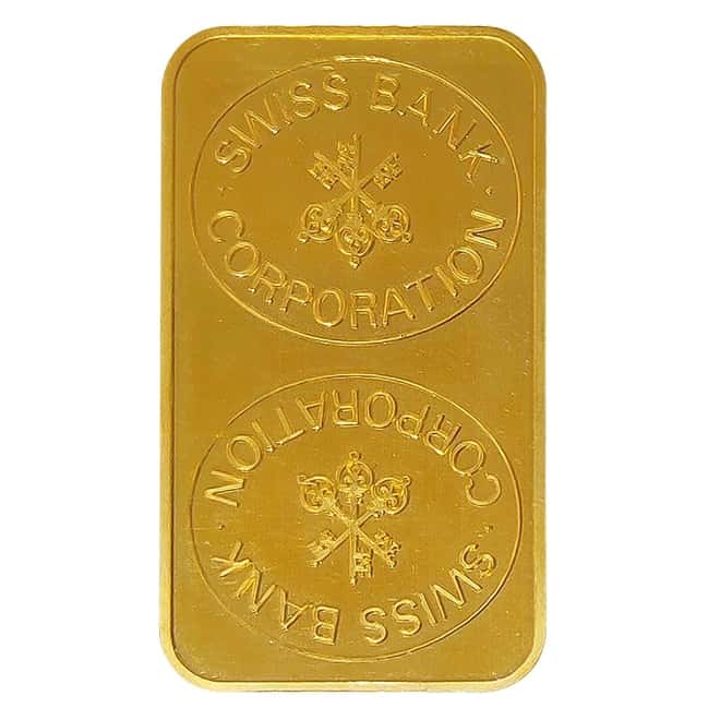1 oz Swiss Bank Corporation Gold Bar .9999 Fine