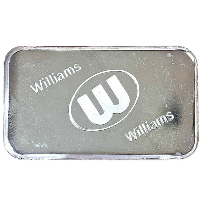 1 oz Williams Manufacturers Refiners Silver Bar .999 Fine