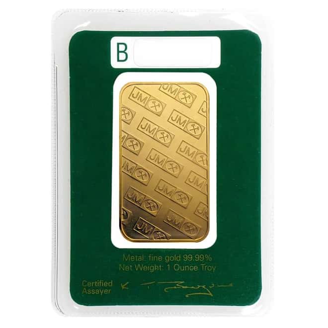 Vintage - 1 oz Johnson Matthey Gold Bar .9999 Fine (In Assay)