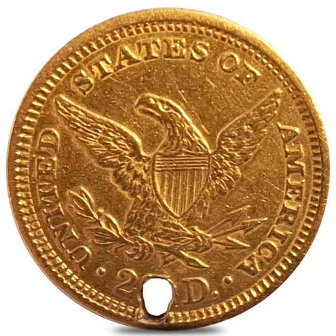 $2.5 Gold Quarter Eagle Liberty Head - Holed (Random Year)