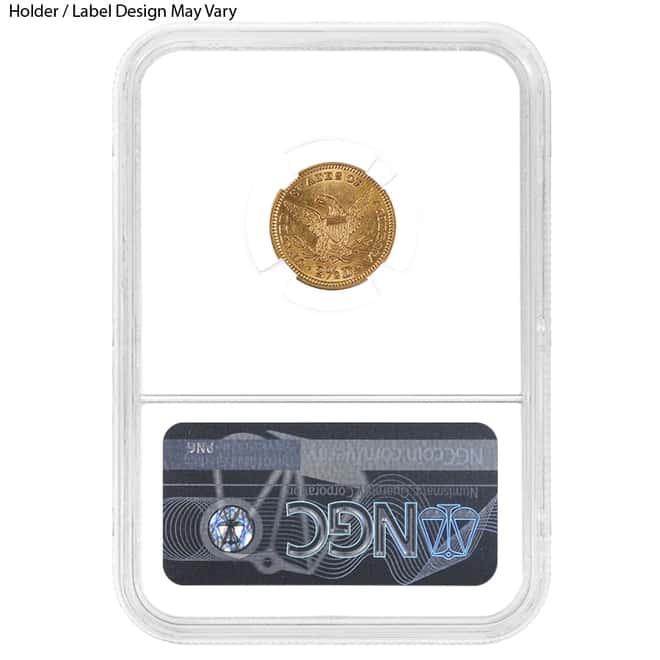 $2.5 Gold Quarter Eagle Liberty Head NGC MS 61 (Random Year)