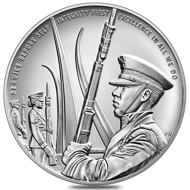 2.5 oz US Air Force Silver Medal (w/Box & COA)