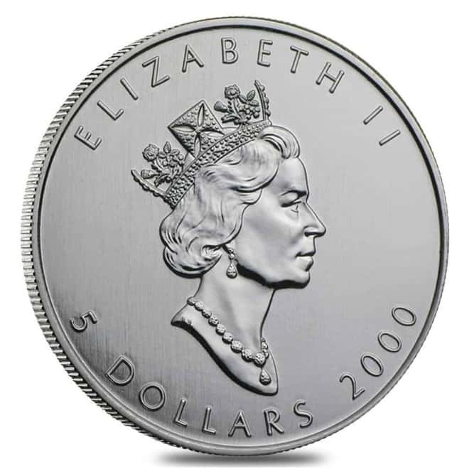 2000 1 oz Silver Canadian Maple Leaf Fireworks Privy .9999 Fine $5 Coin BU