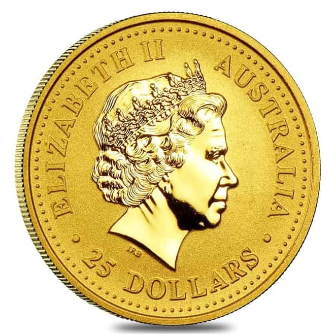 2001 1/4 oz Gold Lunar Year of The Snake BU Australia Perth Mint In Cap
