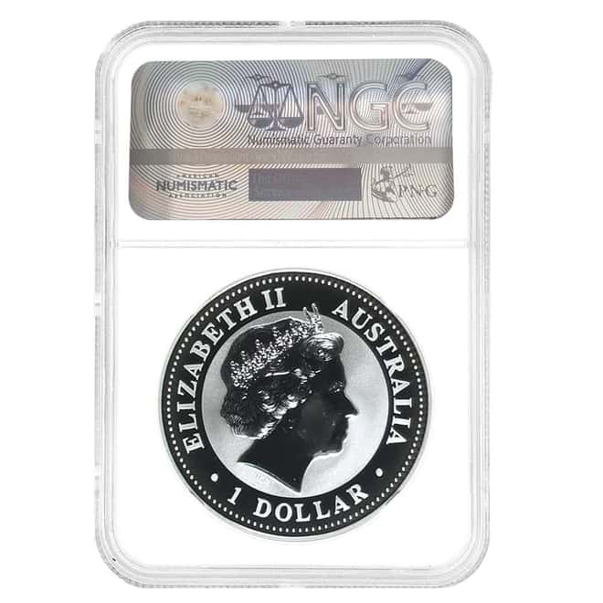 2001 1 oz Silver Lunar Snake Australian Perth Mint NGC MS 69