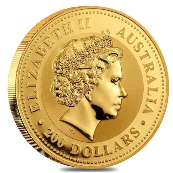 2001 2 oz Gold Lunar Year of The Snake BU Australian Perth Mint (Series I)