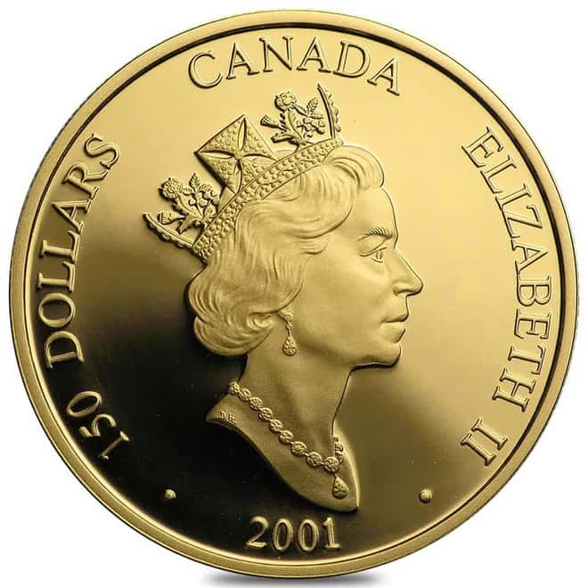 2001 Canada 1/3 oz Lunar Snake Hologram Gold Coin