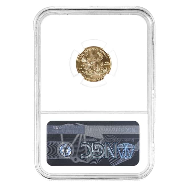 2002 1/10 oz $5 Gold American Eagle NGC MS 70