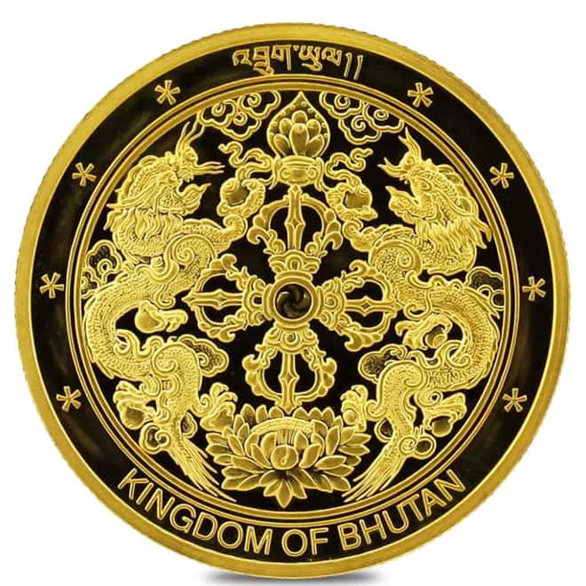 2002 1 oz Bhutan Proof Lunar Horse Gold Coin (w/COA)
