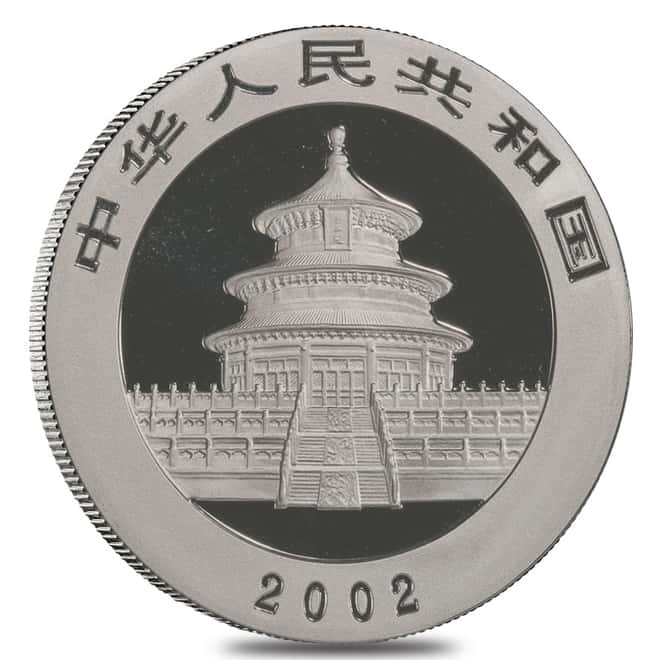 2002 1 oz Chinese Silver Panda 10 Yuan .999 Fine BU
