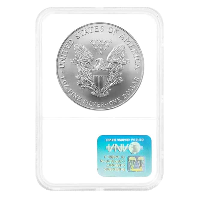 2002 1 oz Silver American Eagle $1 Coin NGC MS 69