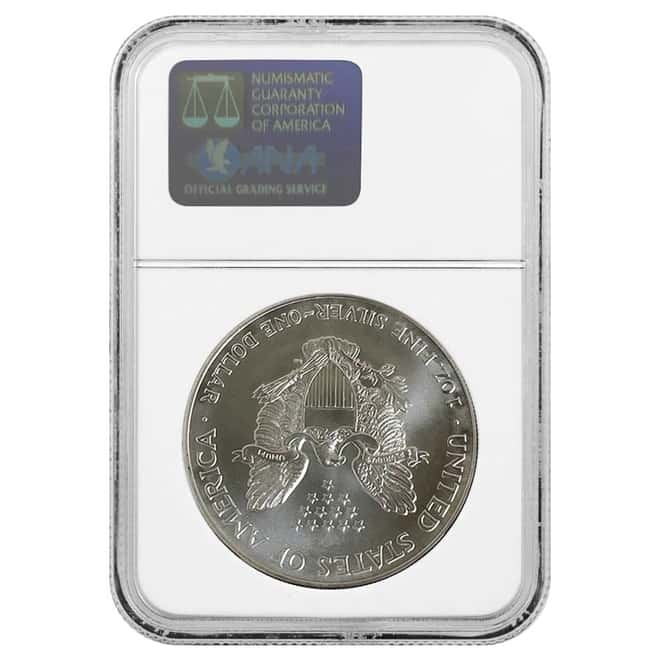 2002 1 oz Silver American Eagle $1 Coin NGC MS 70